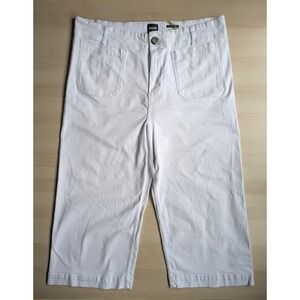 Anthropologie Maeve White Collete Cropped Pants Sz 22